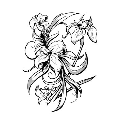 Lily Flower Design Water Transfer Temporary Tattoo(fake Tattoo) Stickers NO.11216